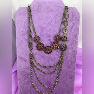 Antiqued Cookie Lee Necklace with Complimenting Chain necklace